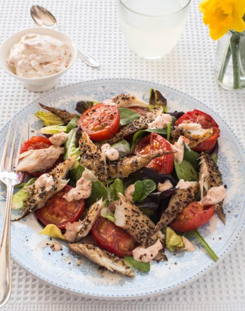 Isle of Wight Roasted Tomato and Smoked Mackerel Salad