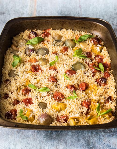 Baked Isle of Wight Tomato and Shallot Rice