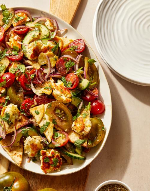 Isle of Wight Tomatoes and Halloumi Salad