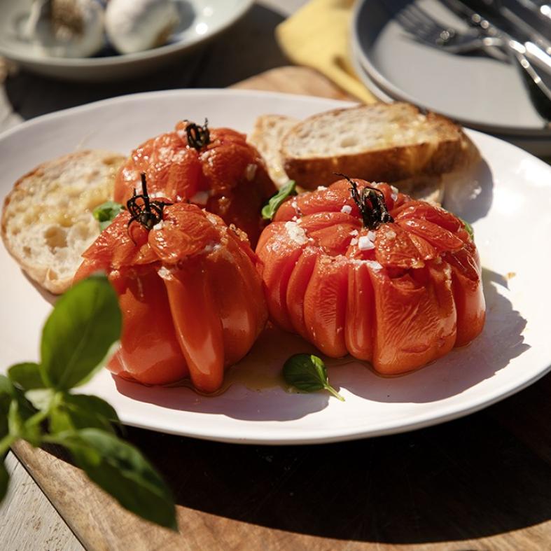 Stuffed Coeur de Boeuf Tomatoes