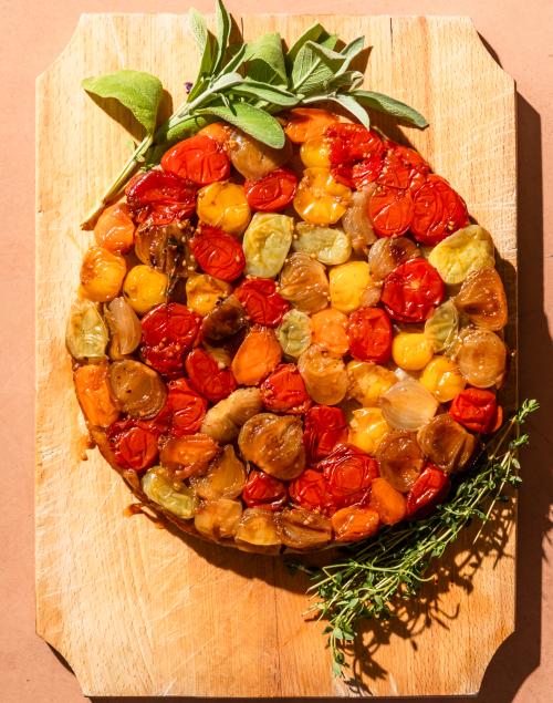 Tomato Tatin with Goats Cheese Ice Cream