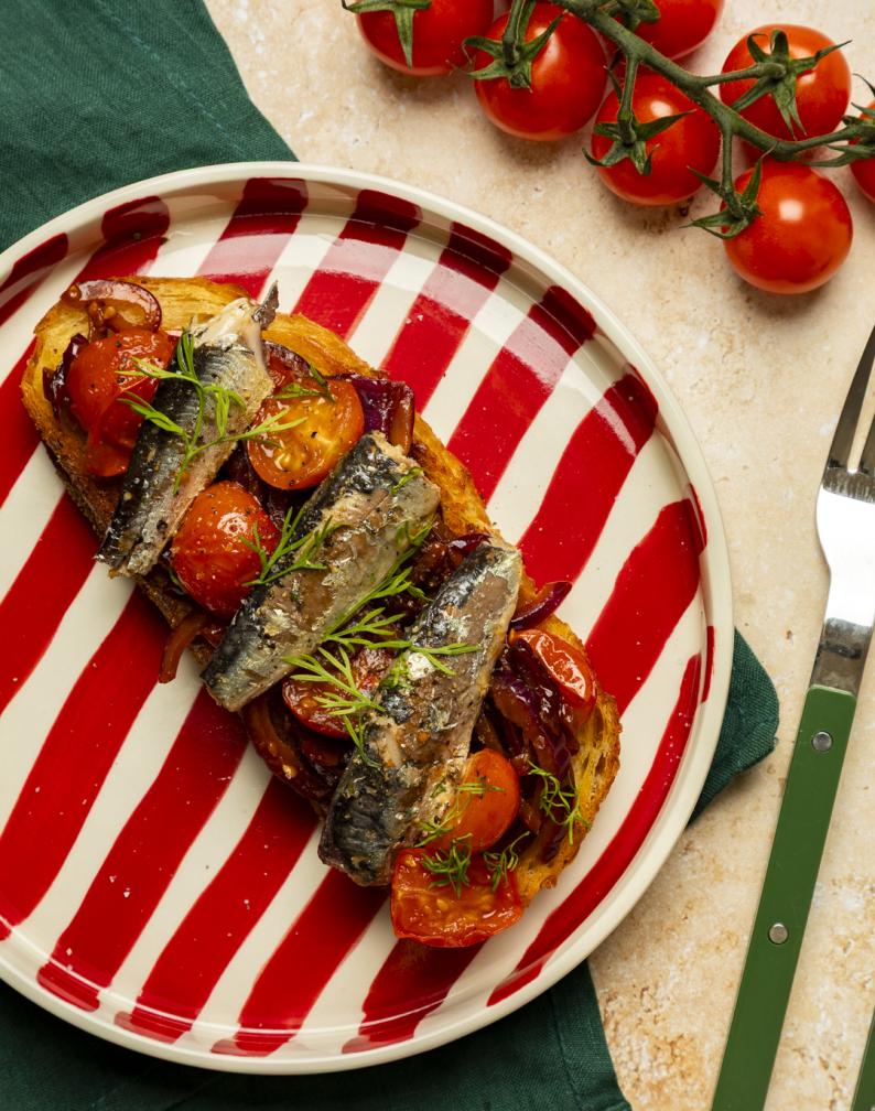IOW Cherry Tomatoes and Sardines On Toast