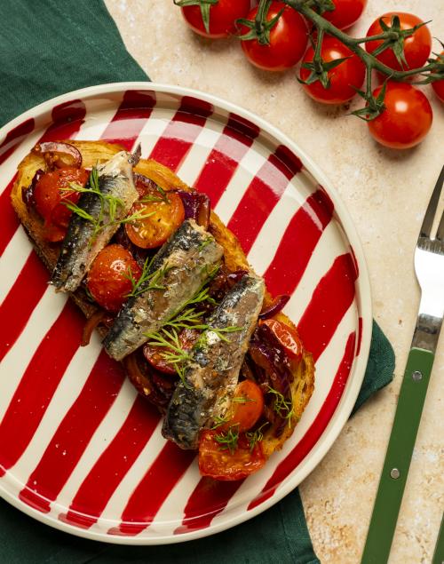 IOW Cherry Tomatoes and Sardines On Toast