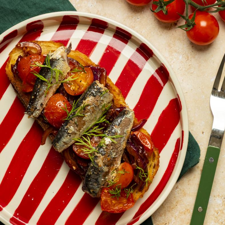 IOW Cherry Tomatoes and Sardines On Toast