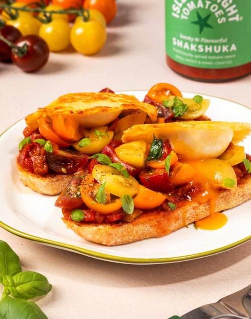 Shakshuka & Crispy Eggs on toast 