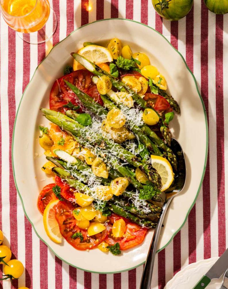 IOW Arreton Asparagus & Marinated Tomatoes 