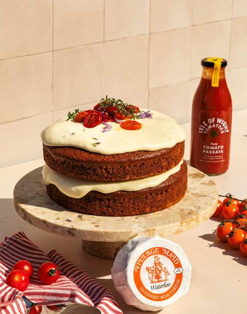 IOWT x Fine Cheese Co Tomato Sponge Cake with Wigmore Cheese Icing 