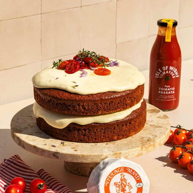 IOWT x Fine Cheese Co Tomato Sponge Cake with Wigmore Cheese Icing 