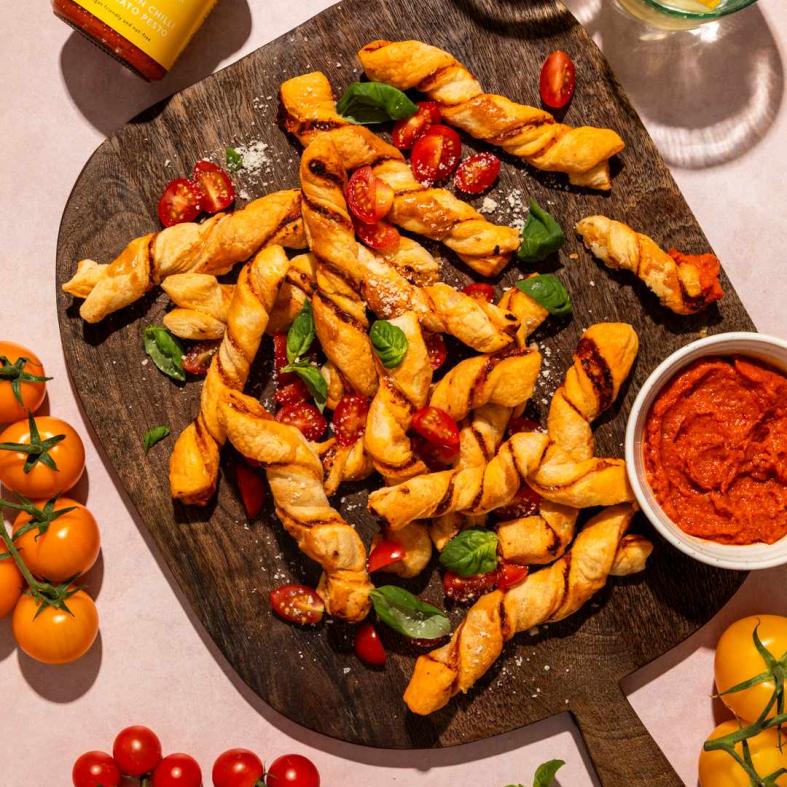 Calabrian Chilli & Tomato Pesto & Parmesan Cheese Straws